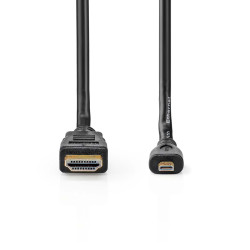 High Speed ​​HDMI™-Kabel met Ethernet HDMI™ Connector HDMI™ Micro-Connector 4K@30Hz 10.2 Gbps 2.00 m Rond PVC Zwart