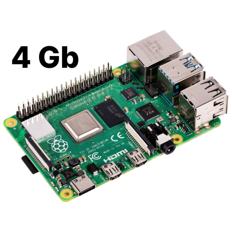 Raspberry Pi 4 Modèle B, SoC BCM2711, RAM 4Go DDR4, USB 3.0, PoE