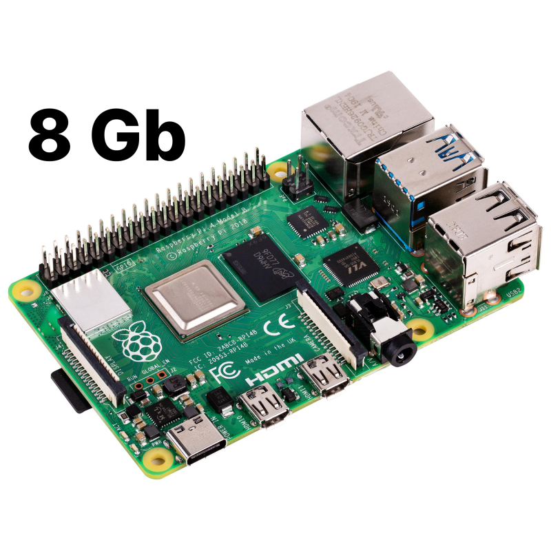 Raspberry Pi 4 Model B, BCM2711 SoC, 8GB DDR4 RAM, USB 3.0, PoE Enabled