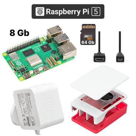 Kit Raspberry Pi 5 8 Go Rouge / Blanc