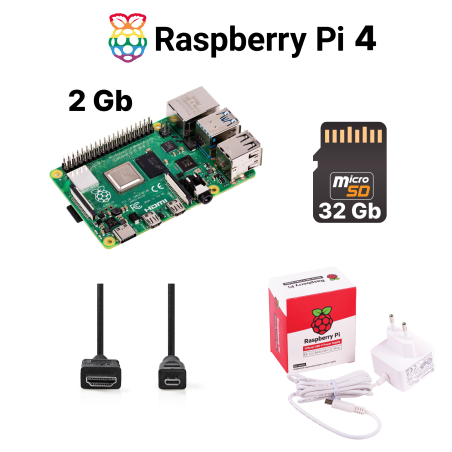 Kit Essential Raspberry Pi 4 Model B 2Gb DDR4 RAM White