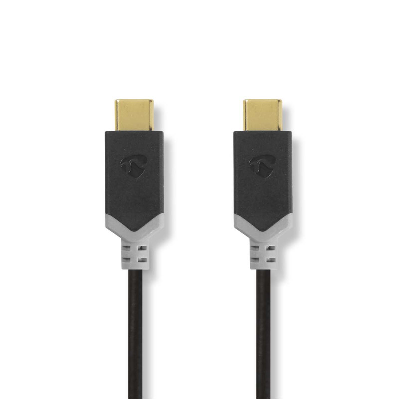 Câble USB Nedis CCBW64750AT10 - USB-C, 100 W, 10 Gbps, 1 m, Plaqué Or, 4K