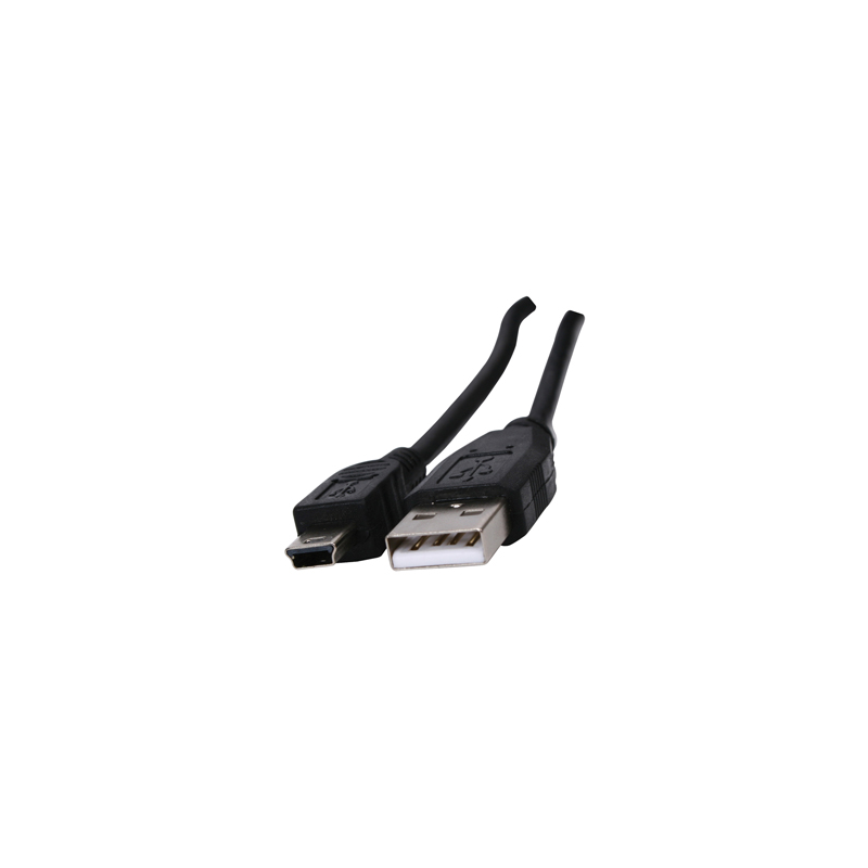 Câble USB 2.0 mâle - mini USB noir 1.80m