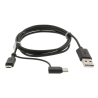 USB 2.0 Cable USB-A Male - USB Micro B / USB-C™ Male 1 m Black + Type-C Adapter