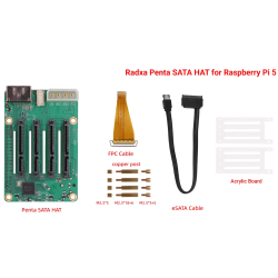 Radxa Penta SATA HAT (RA006FFC) – 5 SATA + eSATA voor Raspberry Pi 5