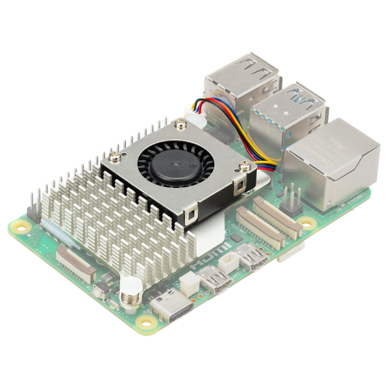 Cooling Fan without Case, Heavy Load, Raspberry Pi 5 Model B Boards