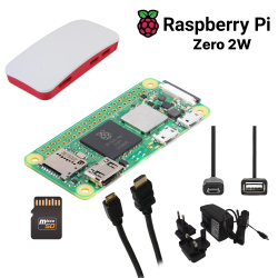 Raspberry Pi Zero 2W Kit - Compacte Kaart, Adapter, Behuizing, Micro SD-kaart 64 GB, Voeding, HDMI-kabel