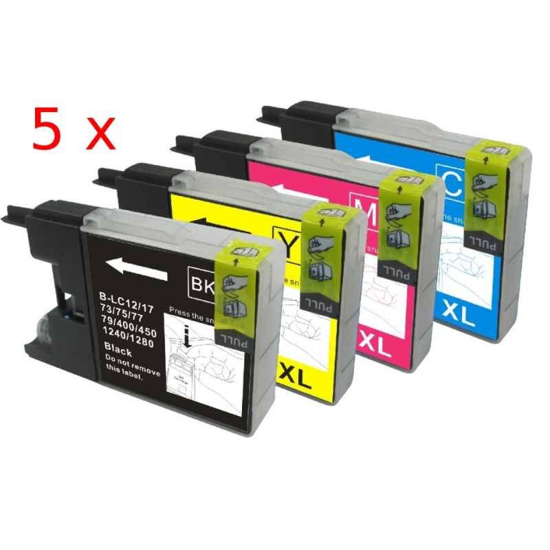 5 Pack 4 compatible cartridges LC-1240