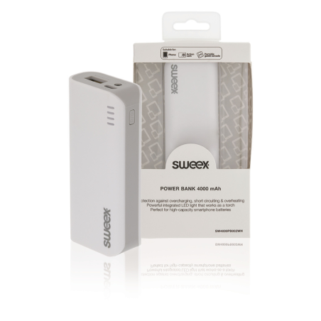 Sweex Portable Power Bank 4000 mAh USB White