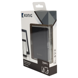 König Portable Power Bank Lithium-Ion 7500 mAh USB Black