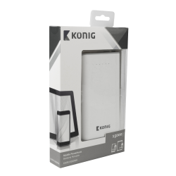 König Portable Power Bank 15000 mAh USB White