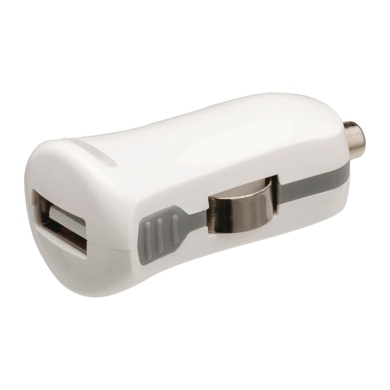 Chargeur de voiture 1 sortie 2,1 A USB Blanc