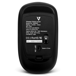 V7 Low Profile Wireless Optical Mouse - Black