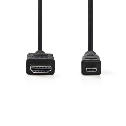 Câble HDMI™ Haute Vitesse avec Ethernet Connecteur HDMI™ - Micro-connecteur HDMI™ 2,0 m Noir