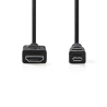 High Speed HDMI™-kabel met Ethernet HDMI™-connector - HDMI™-micro-connector 2,0 m Zwart