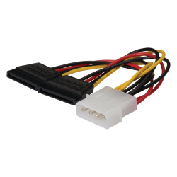 Internal Power Cable Molex Male - 2x SATA 15-Pin Female 0.15 m