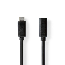 Câble USB USB 3.2 Gen 1 - USB-C™ Mâle - USB-C™ Femelle - 60 W - 5 Gbps - Plaqué nickel - 2.00 m - Noir
